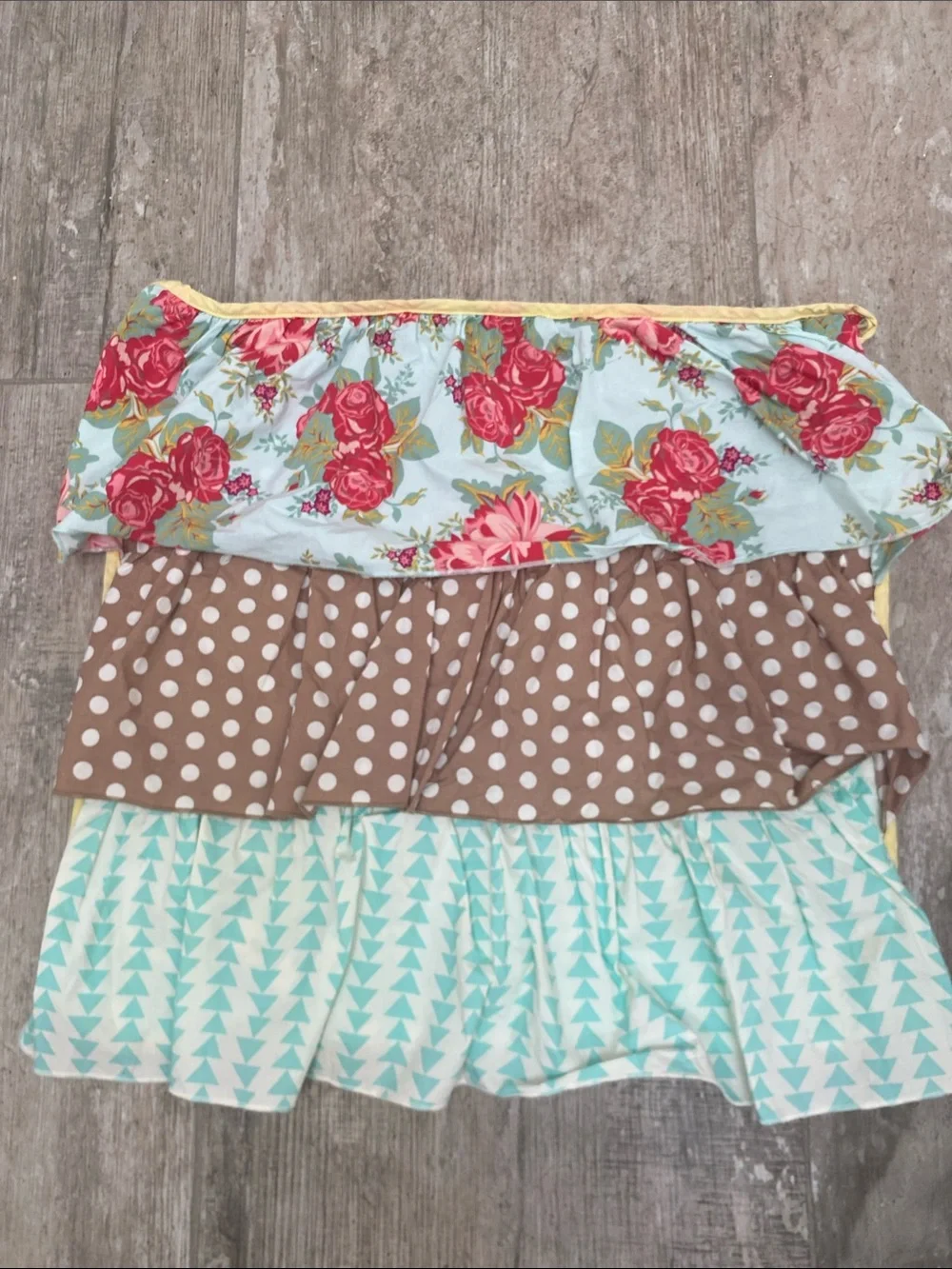 Matilda Jane Brown Polka Dot, Aqua, Pink Floral Layered Pillow Cover